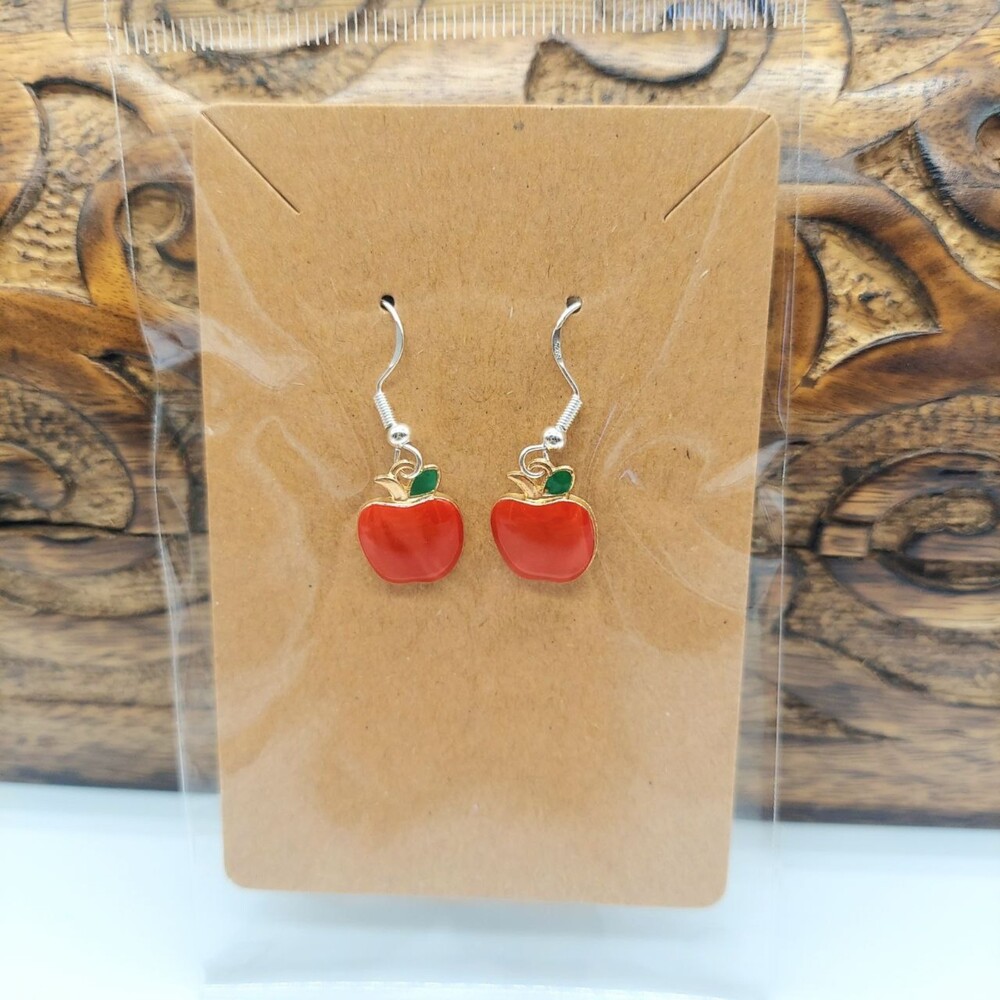 Red Apple Earrings Teacher Gift